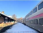 NJT Train # 5170 stopped at High Bridge Depot with the former CNJ Station building on the left 